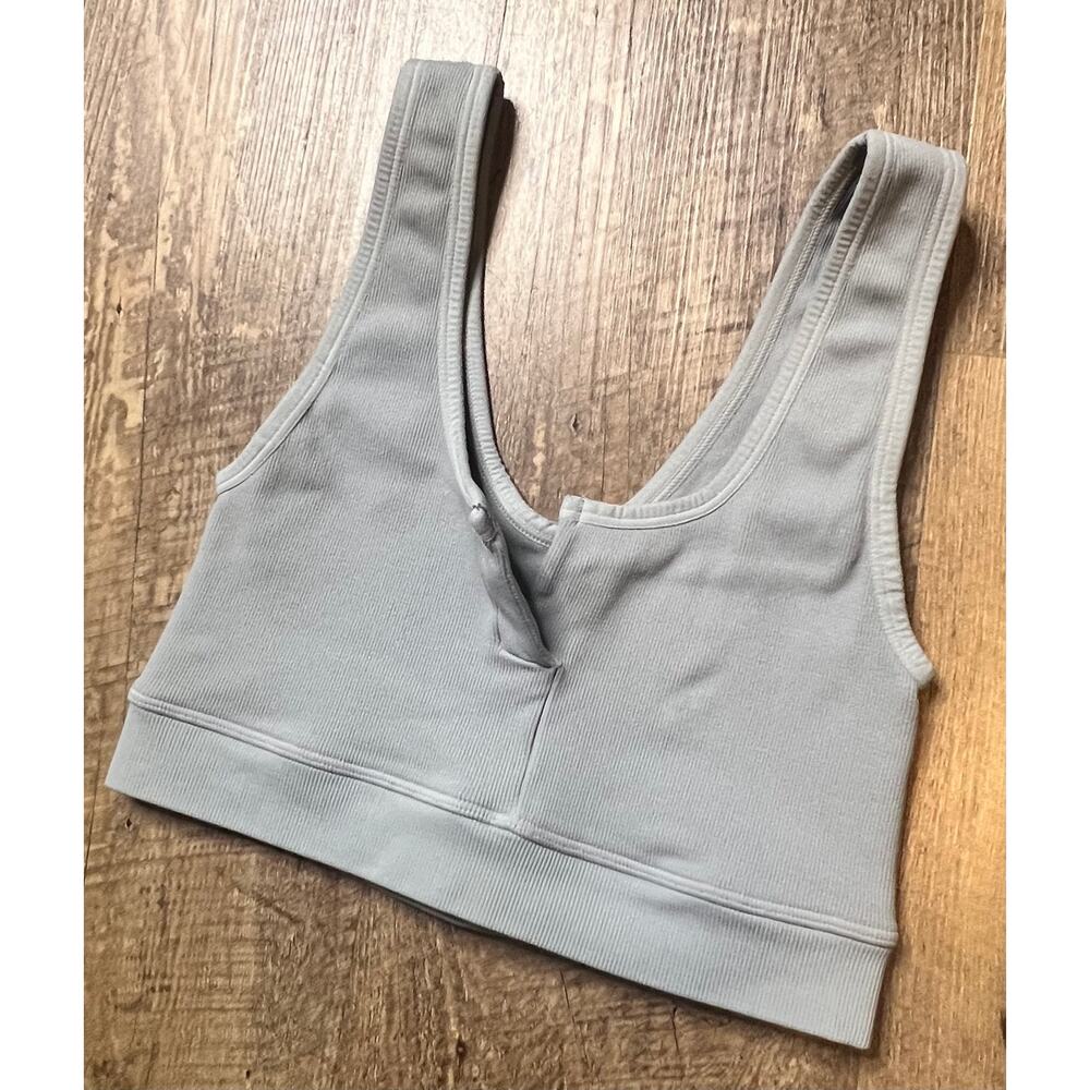 Spiritual Gangster Seamless Ribbed Sports Bra in Gray - Size Extra Small / Small